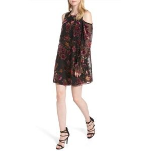 Chelsea28 Cold Shoulder Burnout Velvet Dress